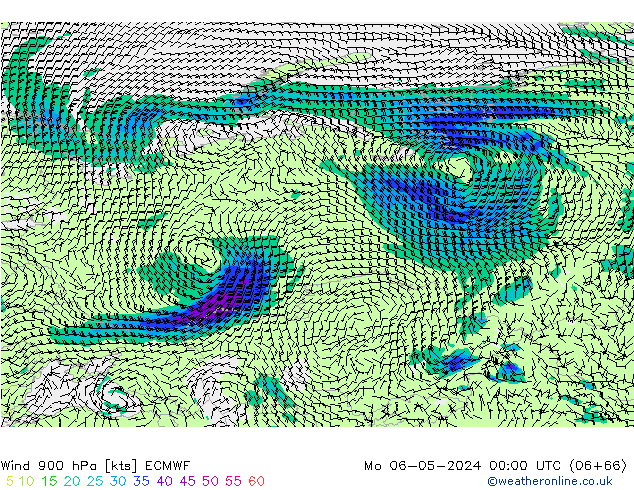 Wind 900 hPa ECMWF Mo 06.05.2024 00 UTC