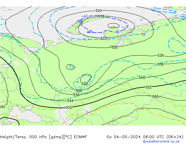 Z500/Rain (+SLP)/Z850 ECMWF so. 04.05.2024 06 UTC