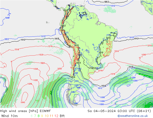 High wind areas ECMWF Sa 04.05.2024 03 UTC