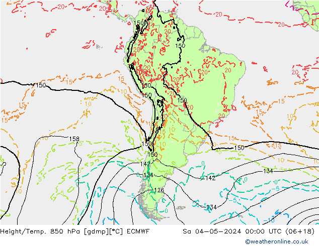 Z500/Rain (+SLP)/Z850 ECMWF сб 04.05.2024 00 UTC