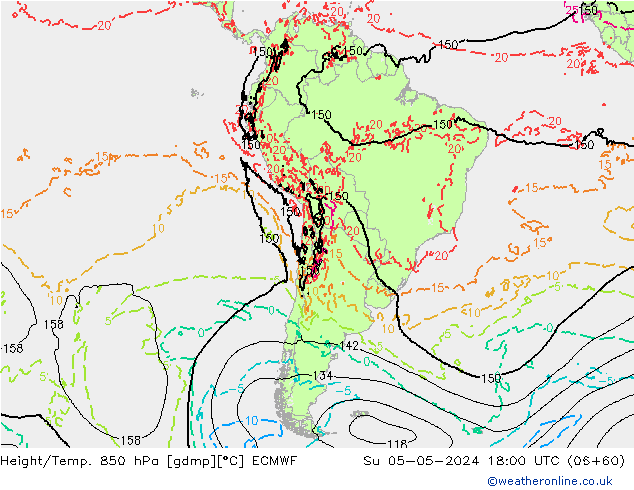 Z500/Rain (+SLP)/Z850 ECMWF dom 05.05.2024 18 UTC