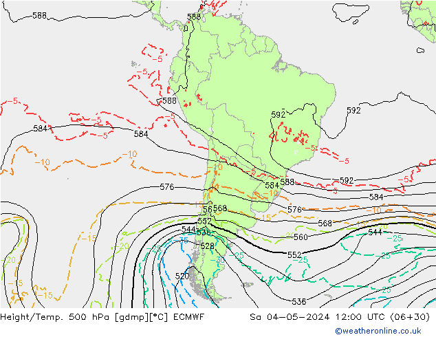 Z500/Rain (+SLP)/Z850 ECMWF сб 04.05.2024 12 UTC