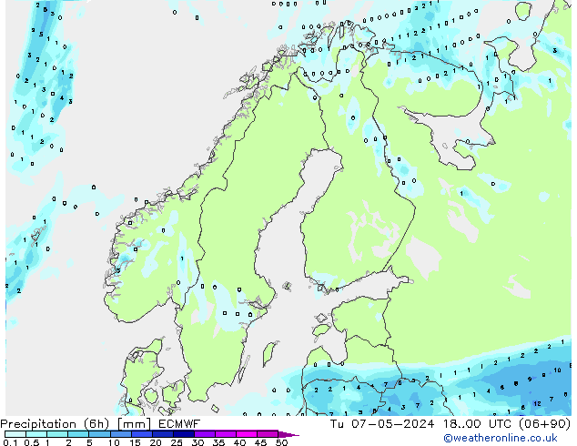 Z500/Rain (+SLP)/Z850 ECMWF Di 07.05.2024 00 UTC