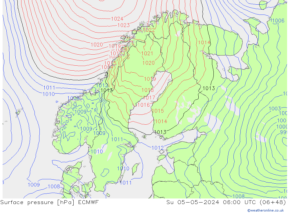 Bodendruck ECMWF So 05.05.2024 06 UTC