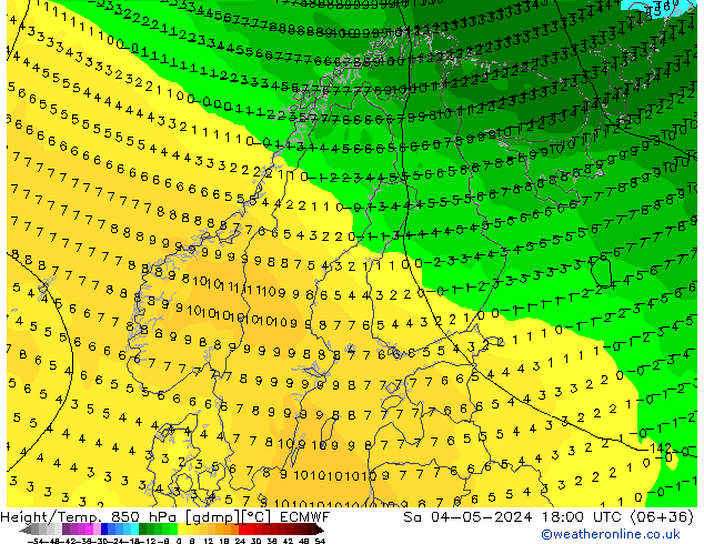 Z500/Rain (+SLP)/Z850 ECMWF Sa 04.05.2024 18 UTC