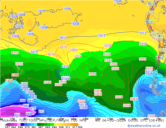 Thck 700-1000 hPa ECMWF Seg 06.05.2024 00 UTC