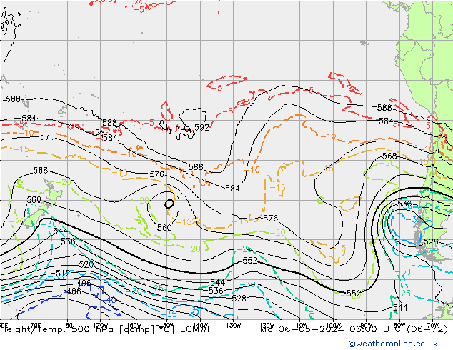 Z500/Rain (+SLP)/Z850 ECMWF Po 06.05.2024 06 UTC