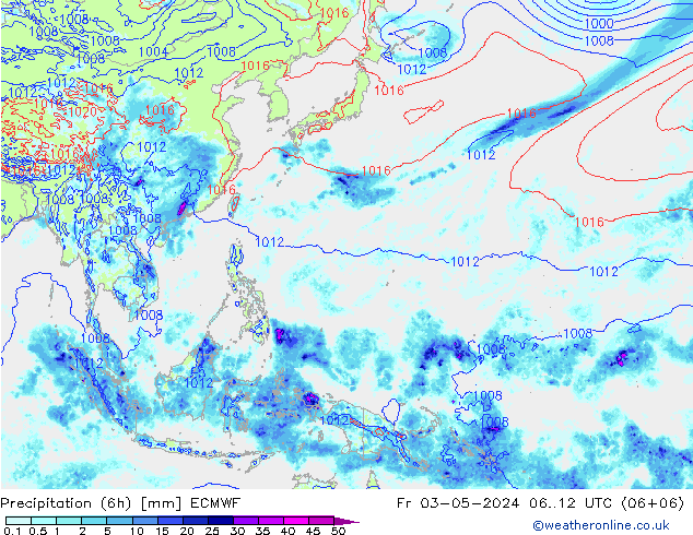 Z500/Yağmur (+YB)/Z850 ECMWF Cu 03.05.2024 12 UTC