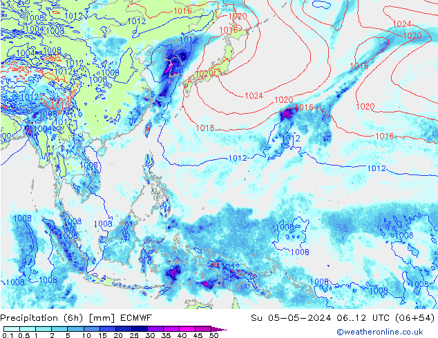 Z500/Rain (+SLP)/Z850 ECMWF Su 05.05.2024 12 UTC