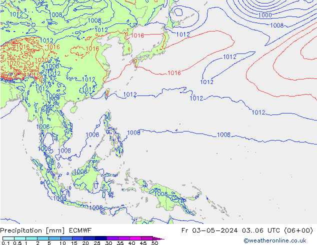 Precipitation ECMWF Fr 03.05.2024 06 UTC