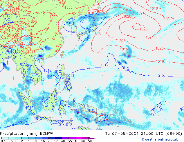 Precipitazione ECMWF mar 07.05.2024 00 UTC