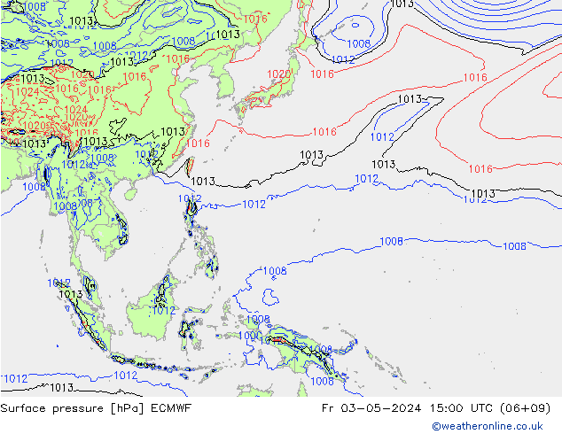 приземное давление ECMWF пт 03.05.2024 15 UTC