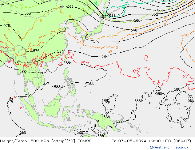 Height/Temp. 500 hPa ECMWF Fr 03.05.2024 09 UTC