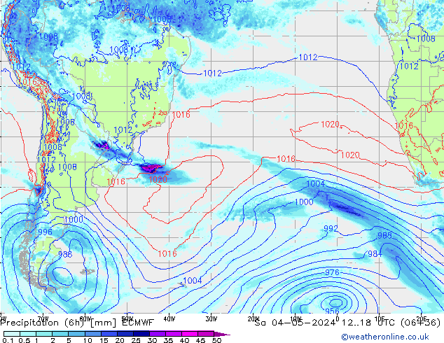 Z500/Yağmur (+YB)/Z850 ECMWF Cts 04.05.2024 18 UTC