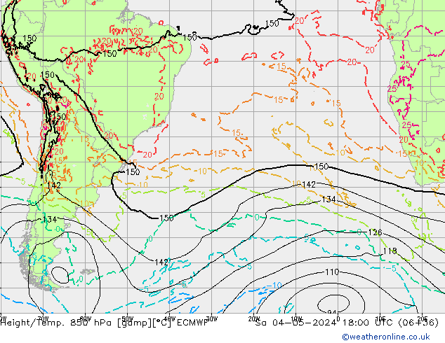 Z500/Yağmur (+YB)/Z850 ECMWF Cts 04.05.2024 18 UTC