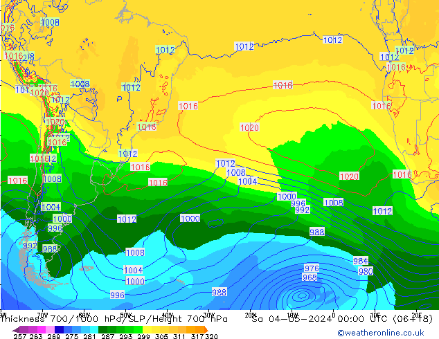 Thck 700-1000 hPa ECMWF Sa 04.05.2024 00 UTC