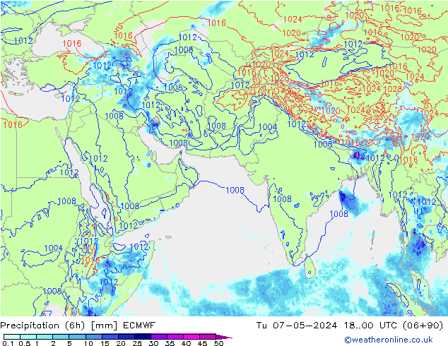 Z500/Rain (+SLP)/Z850 ECMWF Tu 07.05.2024 00 UTC