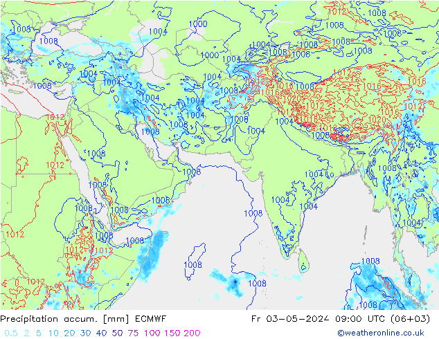 Precipitation accum. ECMWF Fr 03.05.2024 09 UTC