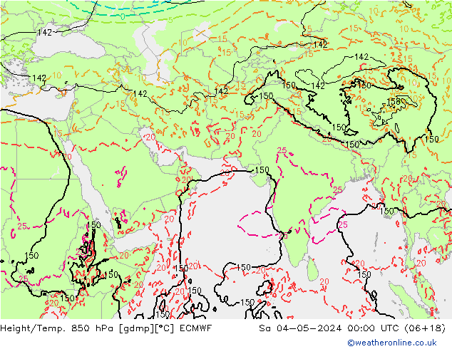 Z500/Yağmur (+YB)/Z850 ECMWF Cts 04.05.2024 00 UTC