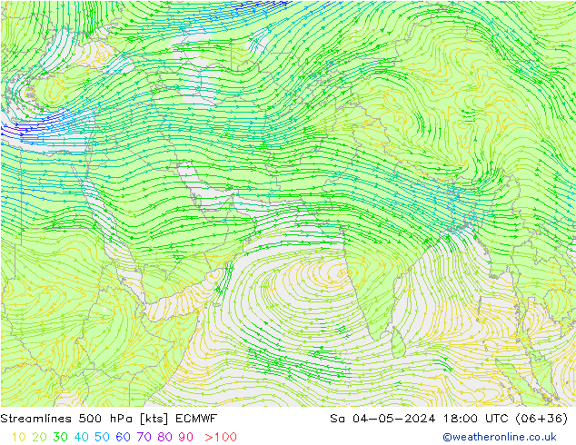 Rüzgar 500 hPa ECMWF Cts 04.05.2024 18 UTC
