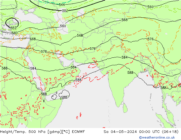 Z500/Yağmur (+YB)/Z850 ECMWF Cts 04.05.2024 00 UTC