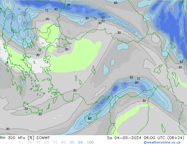 RH 300 hPa ECMWF Sáb 04.05.2024 06 UTC