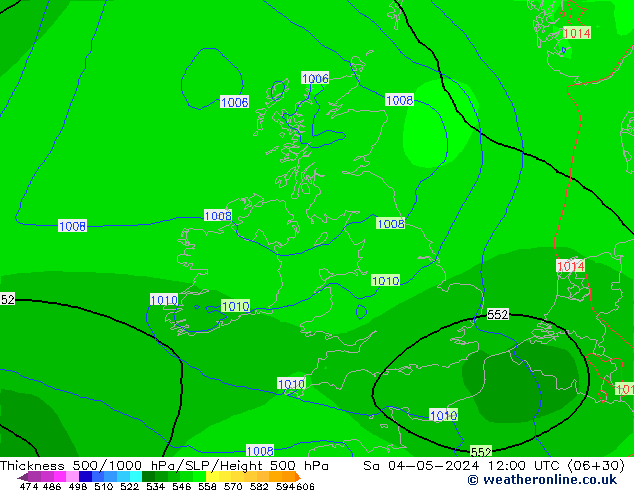 Thck 500-1000hPa ECMWF sab 04.05.2024 12 UTC