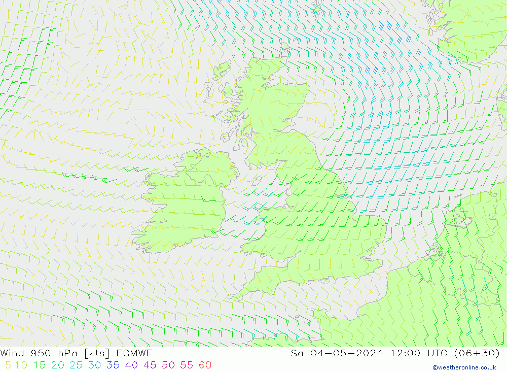 Viento 950 hPa ECMWF sáb 04.05.2024 12 UTC