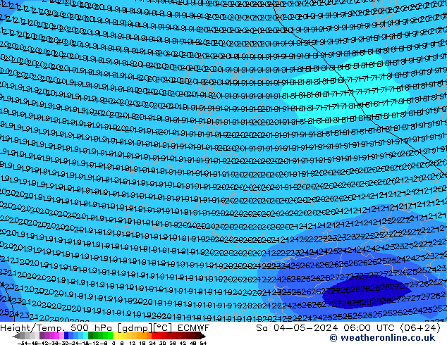 Z500/Rain (+SLP)/Z850 ECMWF sam 04.05.2024 06 UTC