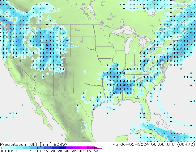 Z500/Rain (+SLP)/Z850 ECMWF Po 06.05.2024 06 UTC