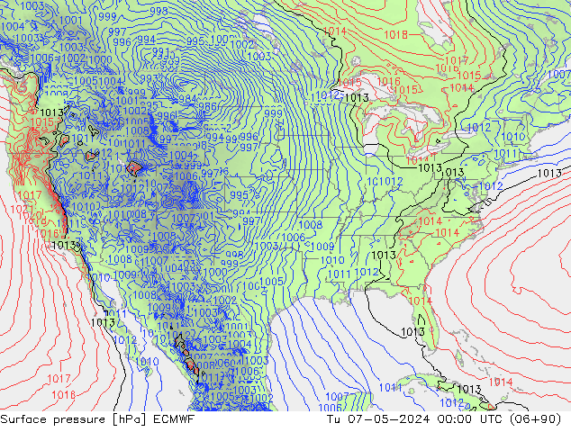 Luchtdruk (Grond) ECMWF di 07.05.2024 00 UTC