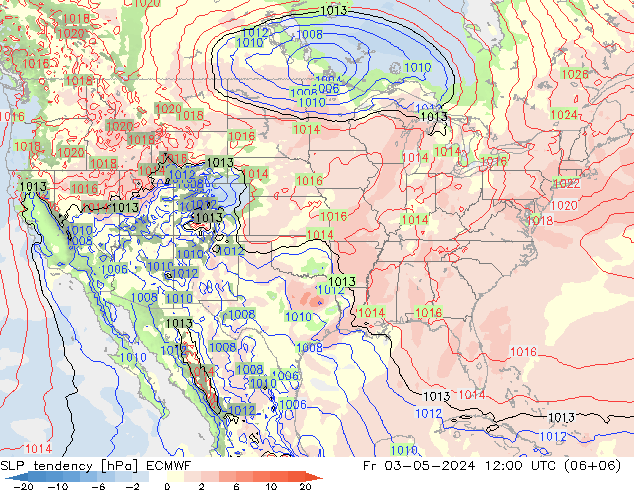 Tendencia de presión ECMWF vie 03.05.2024 12 UTC