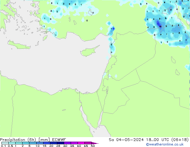Precipitation (6h) ECMWF So 04.05.2024 00 UTC