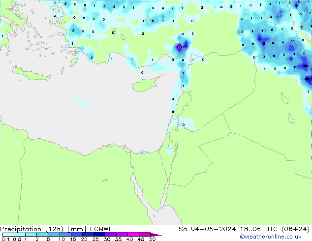 Precipitation (12h) ECMWF Sa 04.05.2024 06 UTC