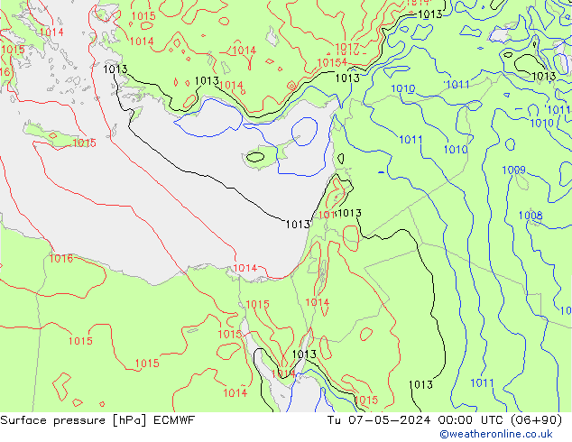 Yer basıncı ECMWF Sa 07.05.2024 00 UTC