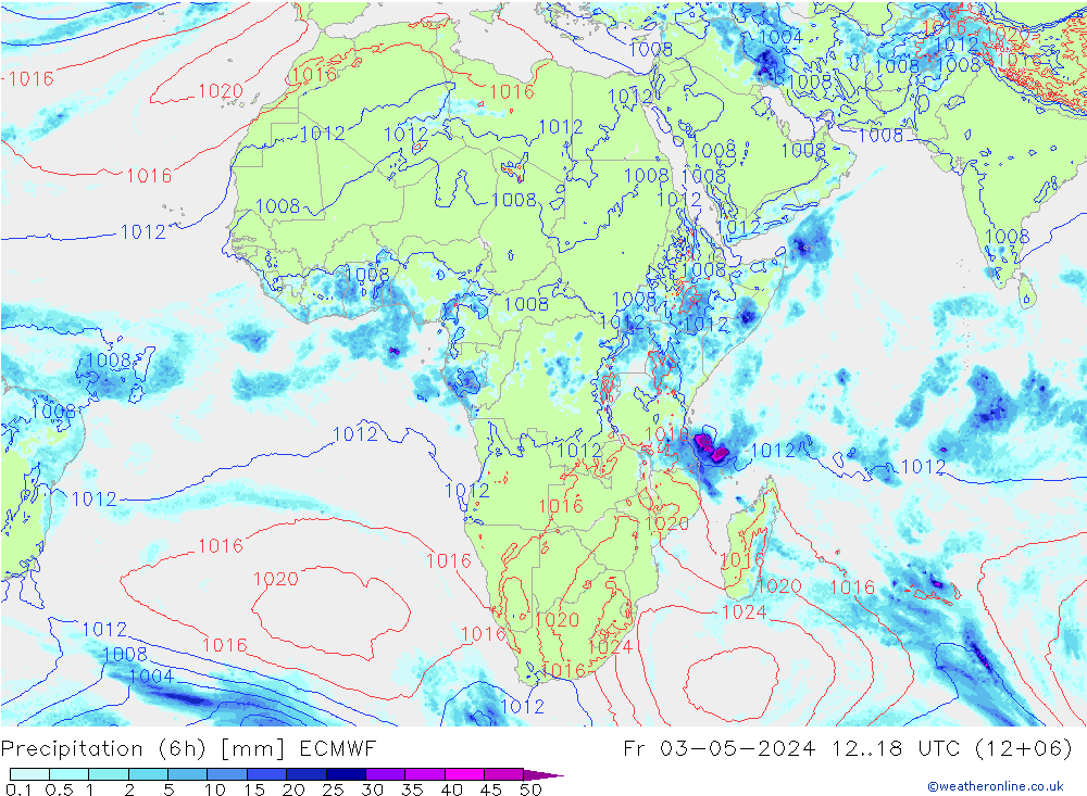 Précipitation (6h) ECMWF ven 03.05.2024 18 UTC