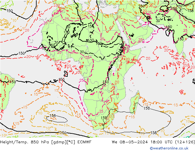 Z500/Rain (+SLP)/Z850 ECMWF mié 08.05.2024 18 UTC