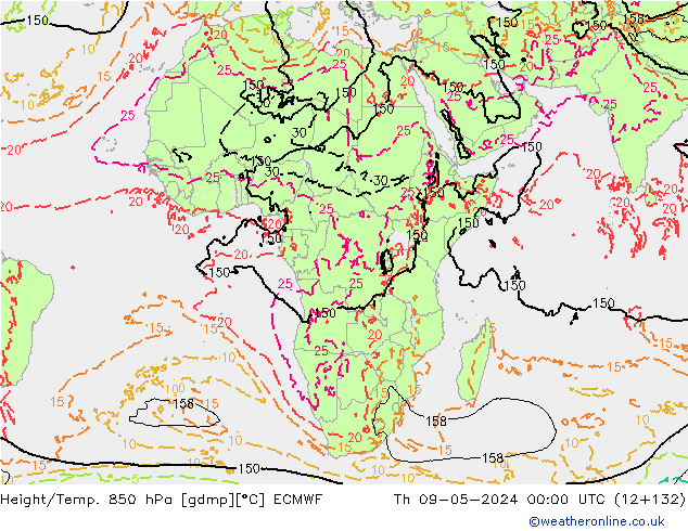 Z500/Rain (+SLP)/Z850 ECMWF Th 09.05.2024 00 UTC