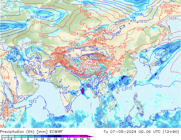 Z500/Rain (+SLP)/Z850 ECMWF Tu 07.05.2024 06 UTC