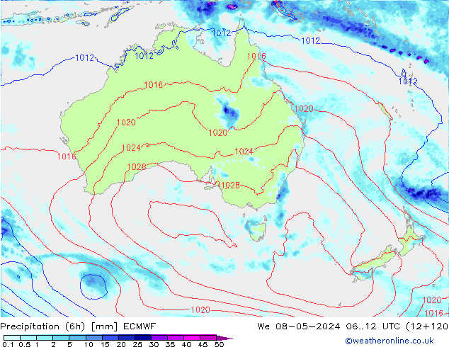 Z500/Rain (+SLP)/Z850 ECMWF We 08.05.2024 12 UTC