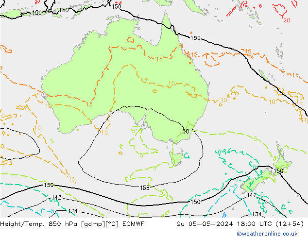 Z500/Rain (+SLP)/Z850 ECMWF Su 05.05.2024 18 UTC
