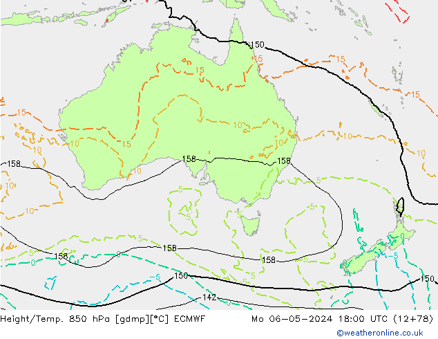 Z500/Rain (+SLP)/Z850 ECMWF Mo 06.05.2024 18 UTC