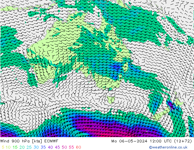 Viento 900 hPa ECMWF lun 06.05.2024 12 UTC