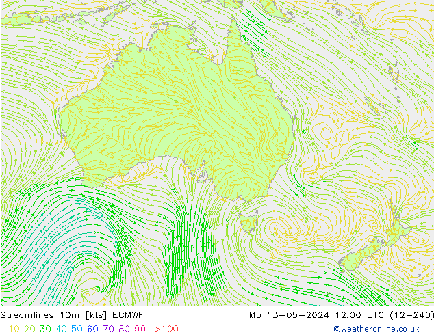 ветер 10m ECMWF пн 13.05.2024 12 UTC