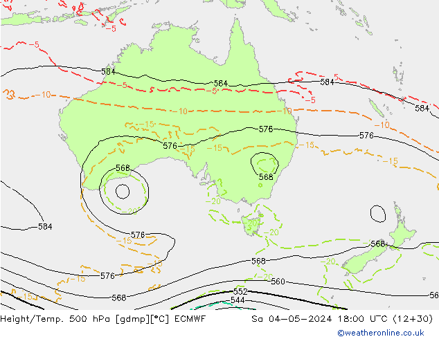 Z500/Rain (+SLP)/Z850 ECMWF Sa 04.05.2024 18 UTC