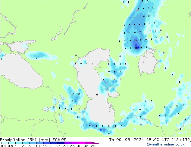 Nied. akkumuliert (6Std) ECMWF Do 09.05.2024 00 UTC