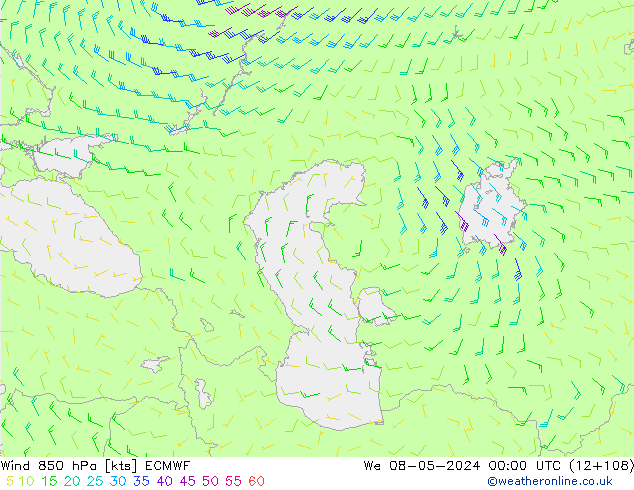 Rüzgar 850 hPa ECMWF Çar 08.05.2024 00 UTC