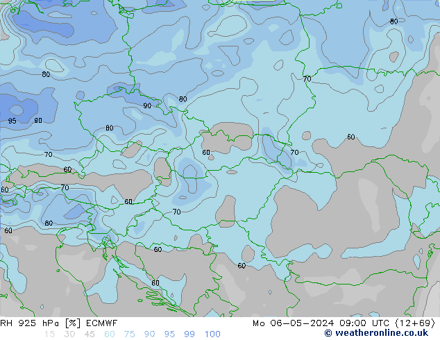 RH 925 hPa ECMWF Mo 06.05.2024 09 UTC