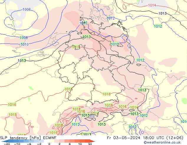 SLP tendency ECMWF Fr 03.05.2024 18 UTC