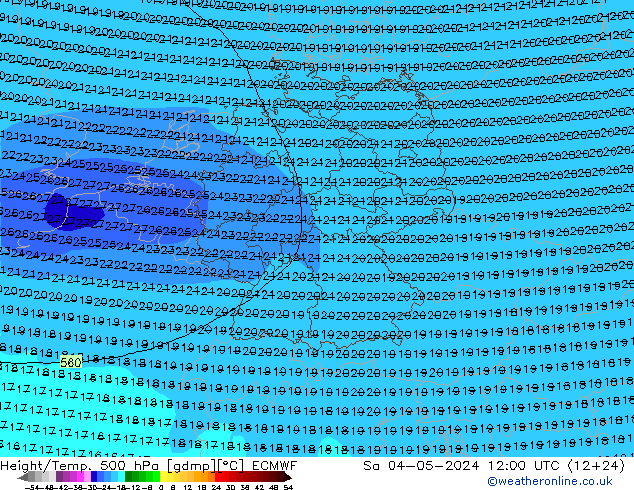 Z500/Rain (+SLP)/Z850 ECMWF Sa 04.05.2024 12 UTC